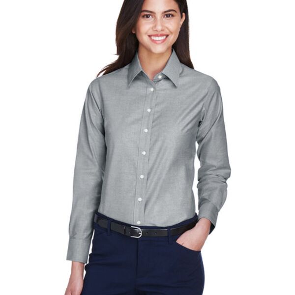 Ladies' Long-Sleeve Oxford with Stain-Release Thumbnail