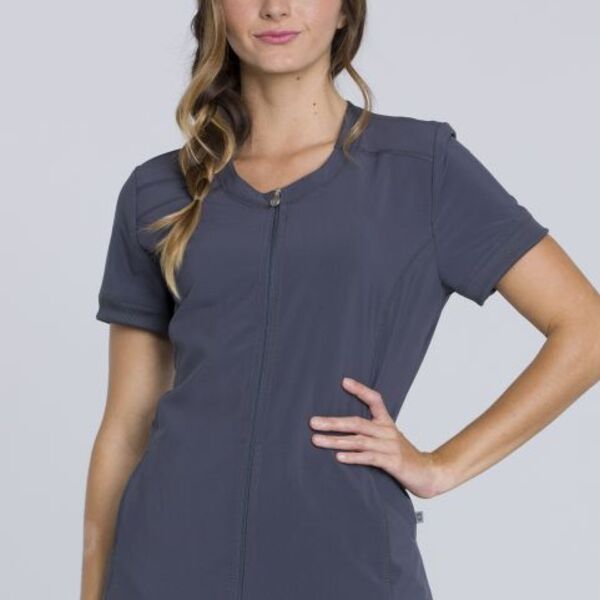 LADIES ZIP FRONT JACKET - PEWTER Thumbnail