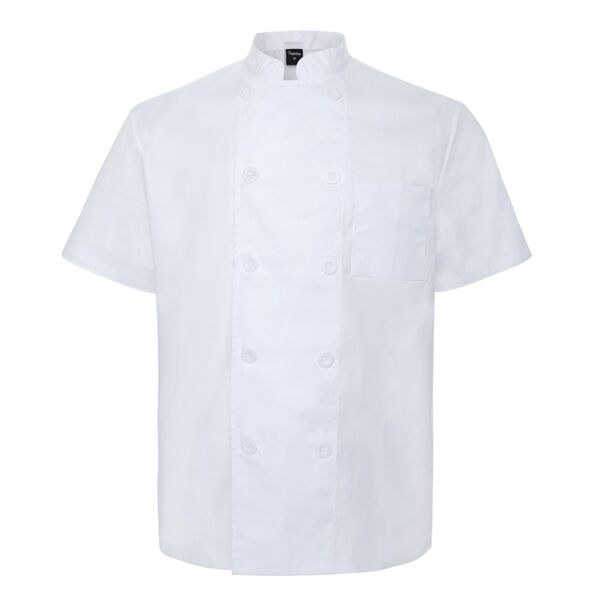CHEF JACKET, WHITE, LIGHT WEIGHT WITH PLASTIC BUTTONS Thumbnail