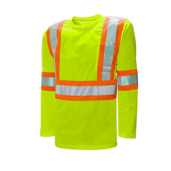 HI-VIS LONG SLEEVE TRAFFIC T-SHIRT - 4" TAPE WITH 2" REFLECTIVE Thumbnail